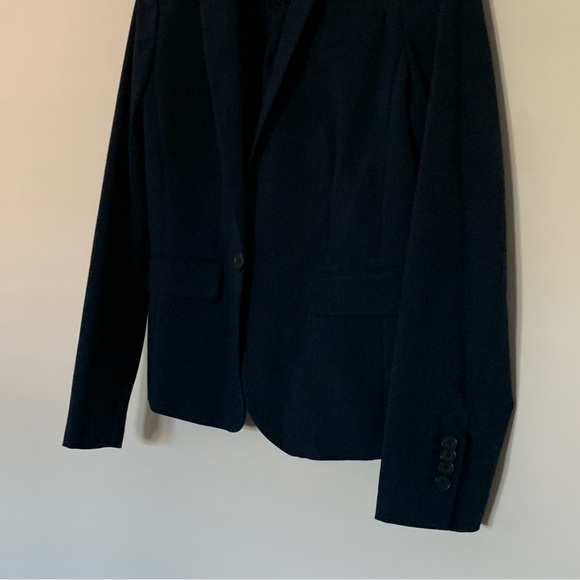 Women’s 6 ANN TAYLOR Navy Blue Single Button Business Casual Blazer Jacket - Picture 2 of 8